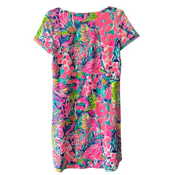 Lilly Pulitzer Gumbo Limbo TAMMY TSHIRT DRESS French Terry UPF50+ Giraffes Small - Picture 2 of 8
